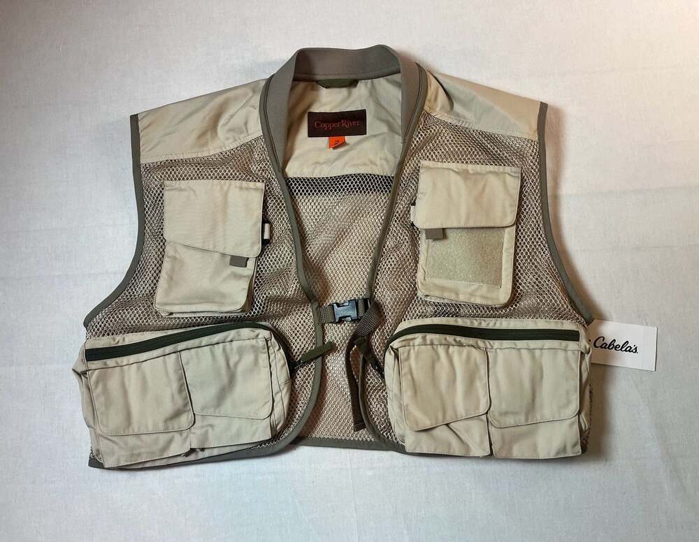 Copper River NWT Cabela's Lakeshore Sand Multi-Pocket Fishing Vest Large